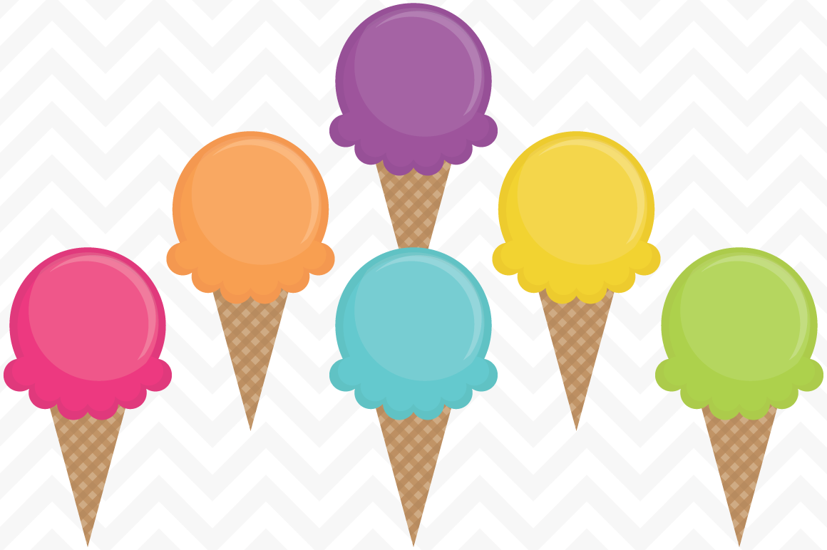 Clip Art Vector Ice Cream Cones   Illustrations On Creative Market