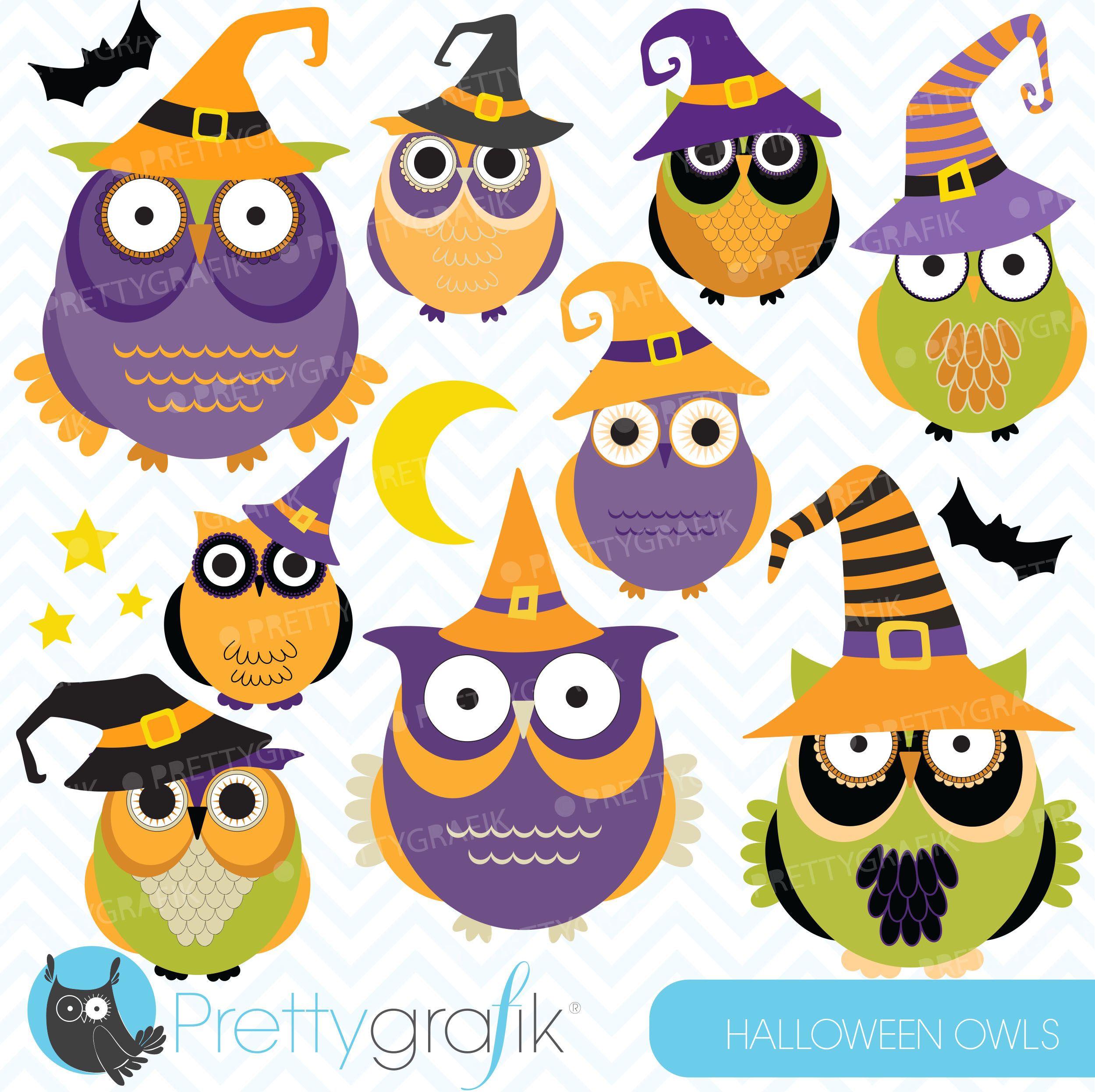 Cute Fall Owl Clipart Halloween Owls Clipart