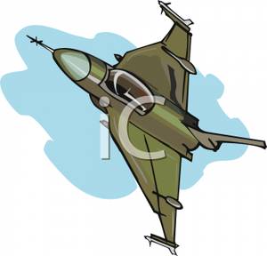 Delta Wing Military Fighter Jet   Royalty Free Clipart Picture