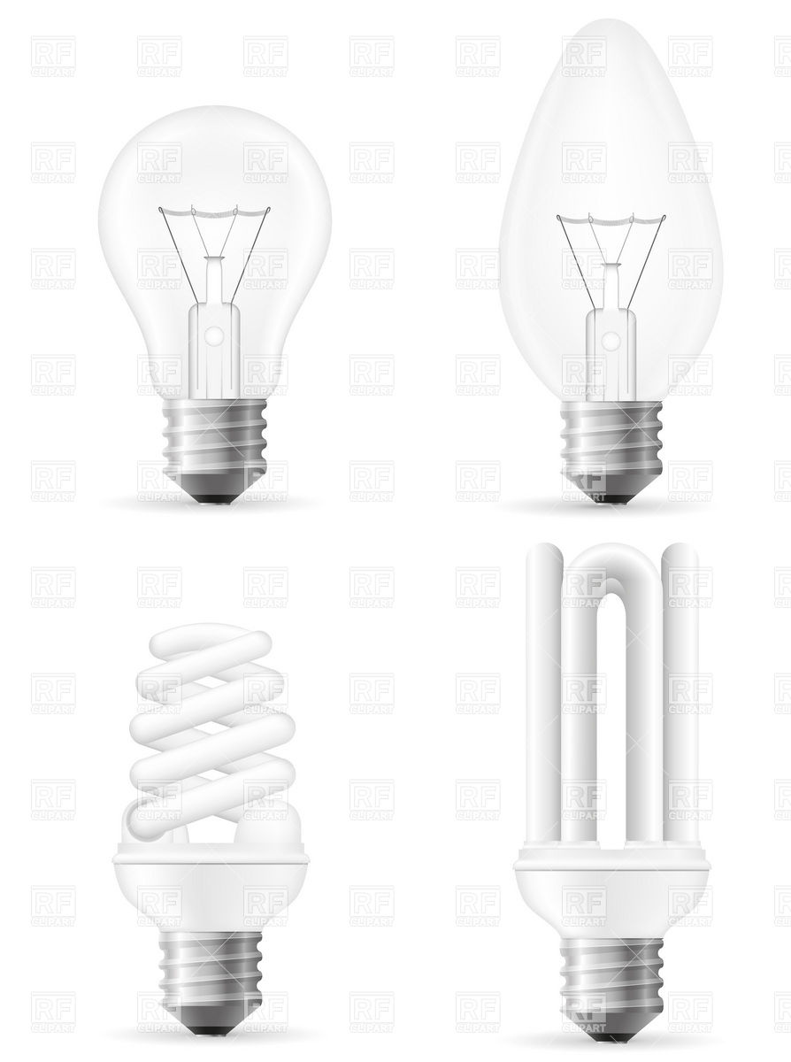 Generic Filament Light Bulbs And Energy Saving Compact Fluorescent