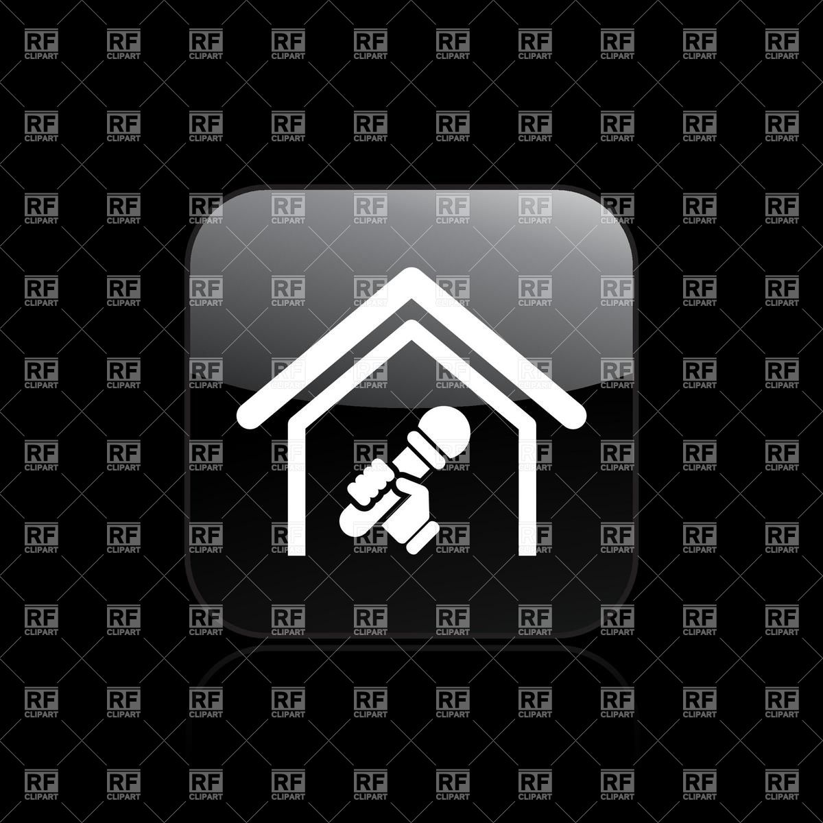 Karaoke Icon   Hand With Mic In House Download Royalty Free Vector    