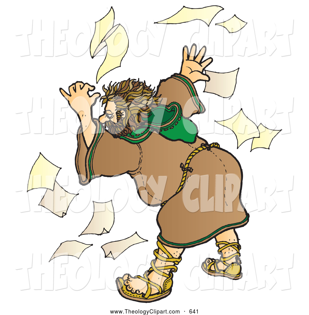 Larger Preview  Clip Art Of A Caucasian Stressed Out And Unorganized