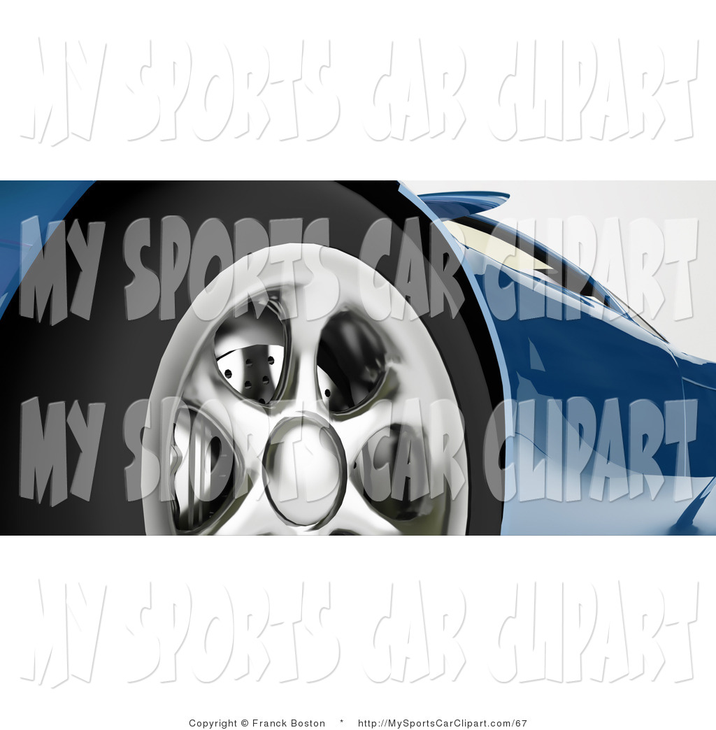 Larger Preview  Clip Art Of A Closeup Of The Brakes And Chrome Rims On