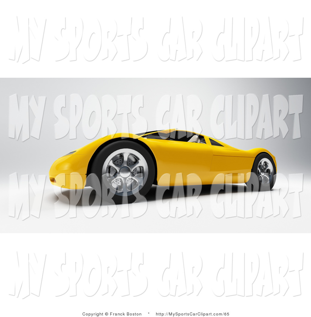 Larger Preview  Clip Art Of A Futuristic Yellow Audi Sports Car From
