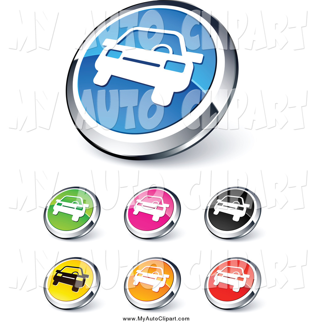 Larger Preview  Clip Art Of A Round Shiny Colored And Chrome Car