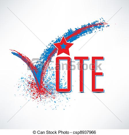 Of Vote Text With Check Mark And Check Box Csp8937966   Search Clipart