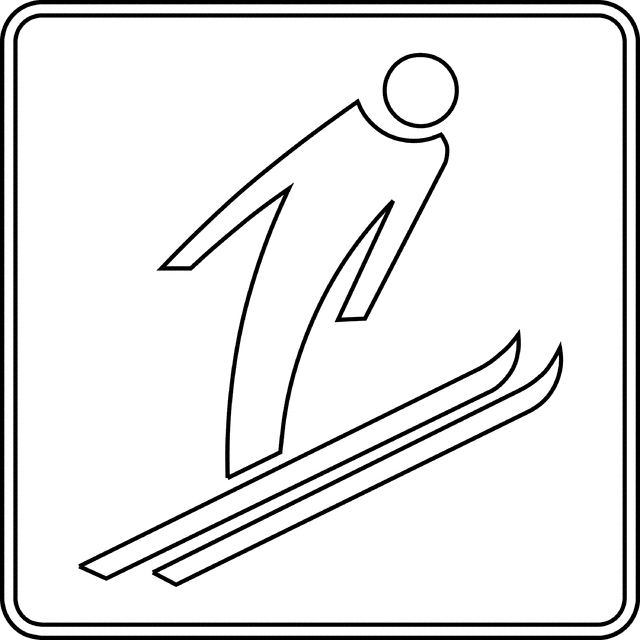Olympic Ski Jump Clip Art Ski Jumping Outline