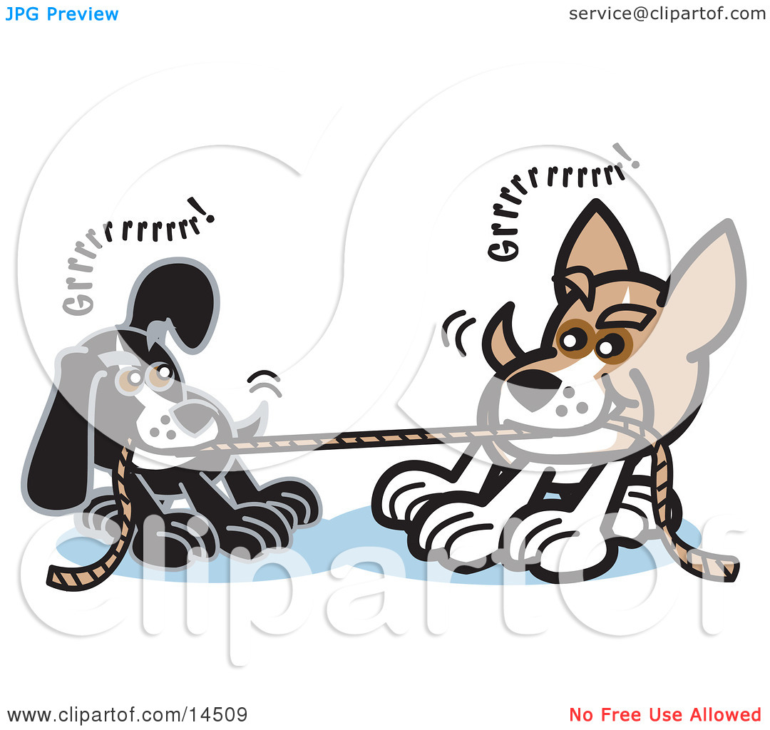 Playing Tug Of War With A Rope Clipart Illustration By Andy Nortnik