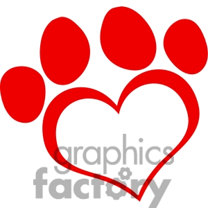 Red Dog Paw Clipart Red Dog Paw Print Clip Art Red