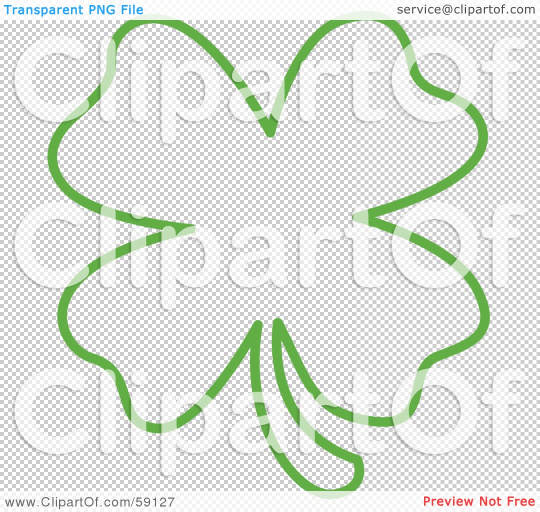 Royalty Free  Rf  Clipart Illustration Of A Green Lucky Four Leaf