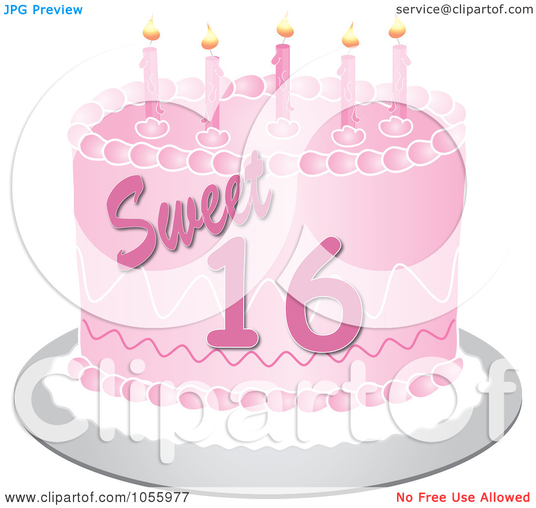 Royalty Free Vector Clip Art Illustration Of A Pink Sweet Sixteen