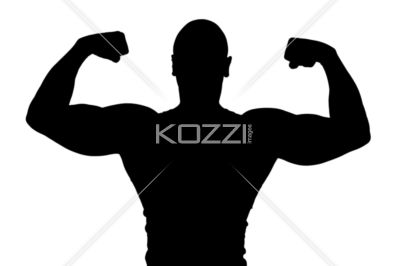 Silhouette Of A Man Flexing Biceps   Free Commercial Downloads Of