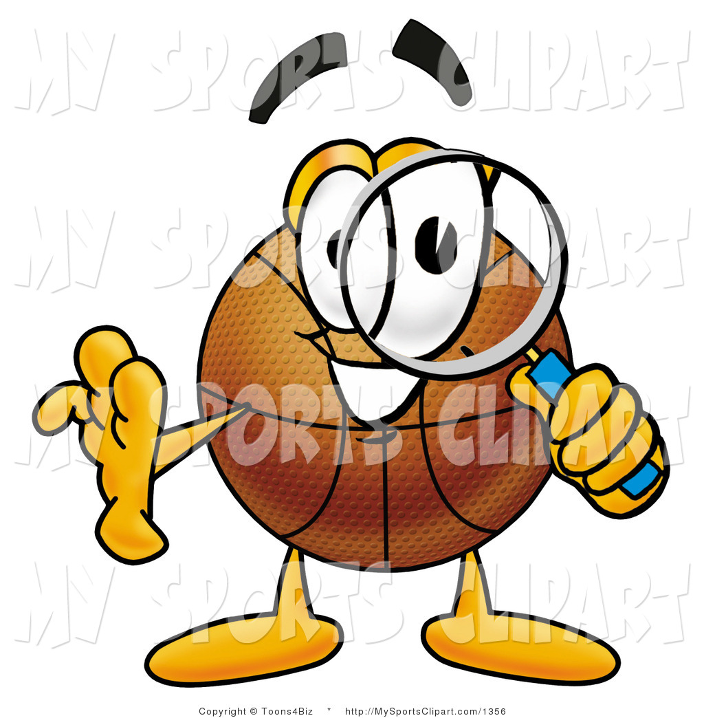 Sports Clip Art Of A Cute Basketball Mascot Cartoon Character Looking    