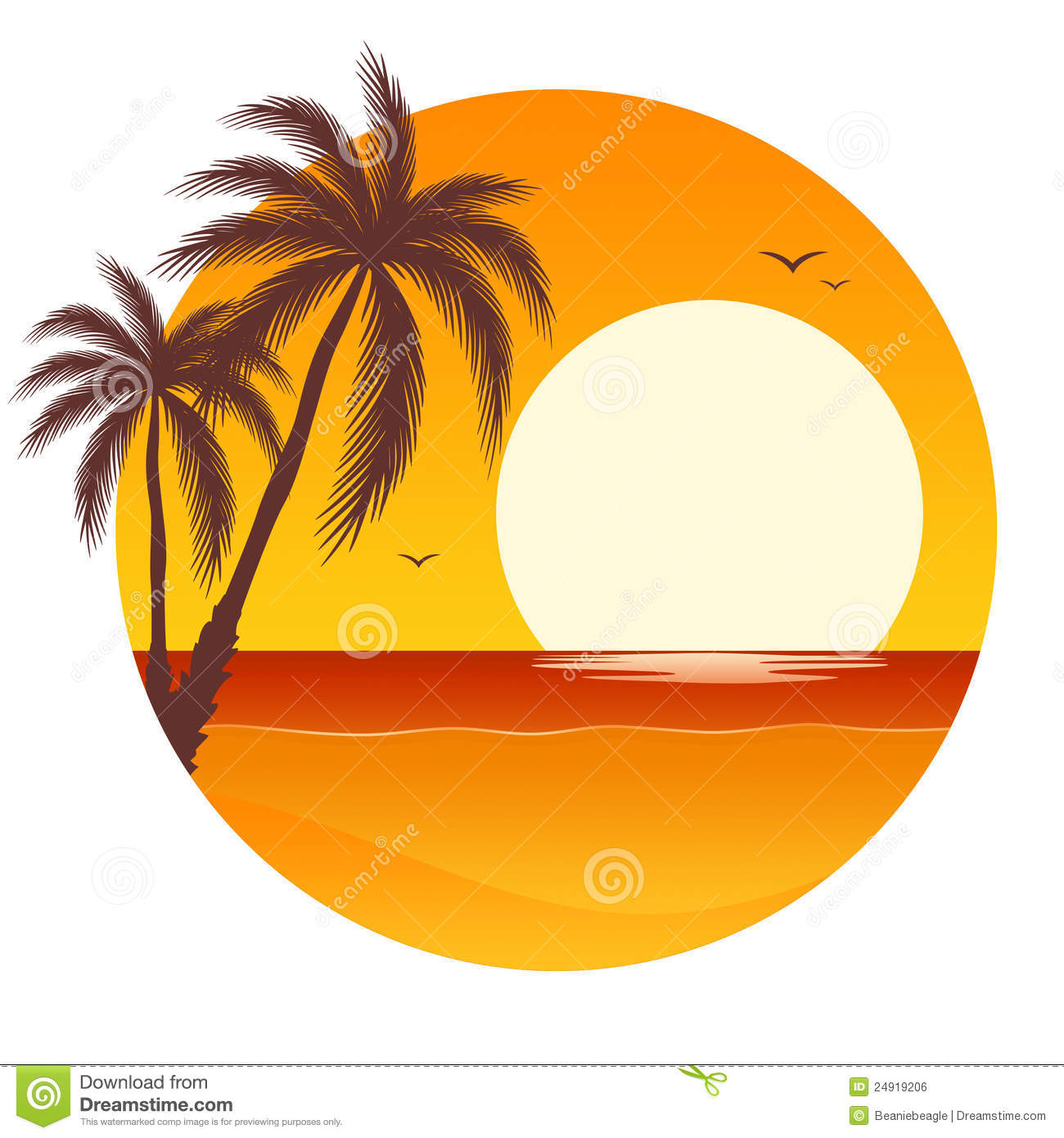 Sunset With Palm Trees Royalty Free Stock Image   Image  24919206