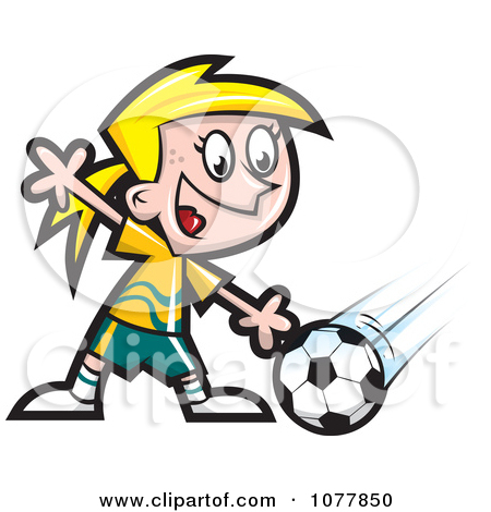 Teenage Girl Soccer Clipart