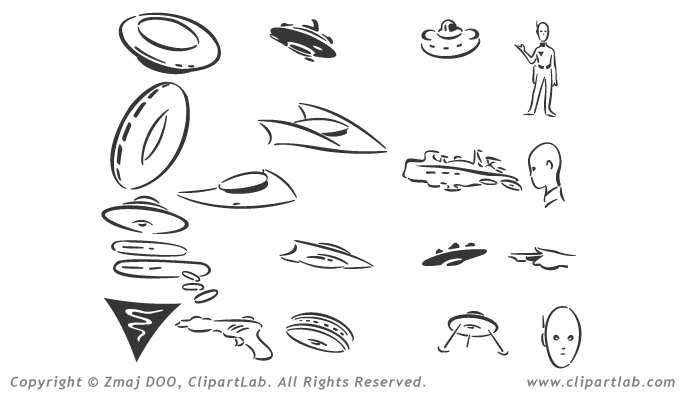 Vector Art Clipart Collection Vol  2  Ufo   Preview