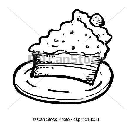 Vector   Cheese Cake Doodle   Stock Illustration Royalty Free