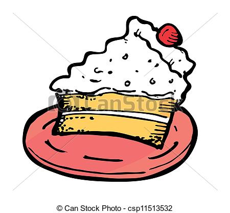Vector   Cheese Cake Doodle   Stock Illustration Royalty Free