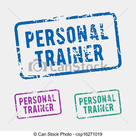 Vector Clip Art Of Personal Trainer Rubber Stamp   Three Rubber Stamps