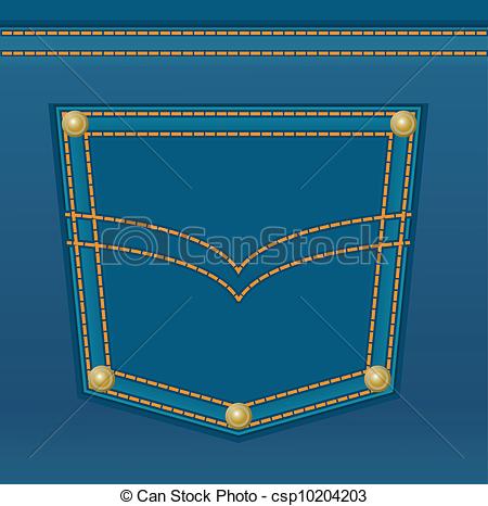 Vector   The Back Pocket Of A Jeans   Stock Illustration Royalty Free