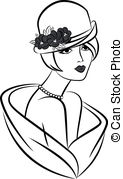 Vintage Fashion Girl In Hat  Clipart