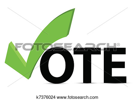Vote Text With Check Mark And Check Box