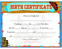 Baby Birth Certificate Template   This Blank Printable Baby Birth