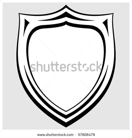 Black And White Heraldic Badge Vector   Stock Vector