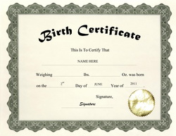 Blank Birth Certificate Template For School Project