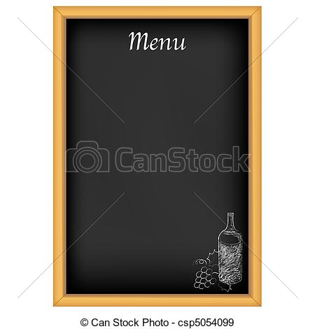 Chalkboard With Menu And Drawing Chalk Isolated On White Background    