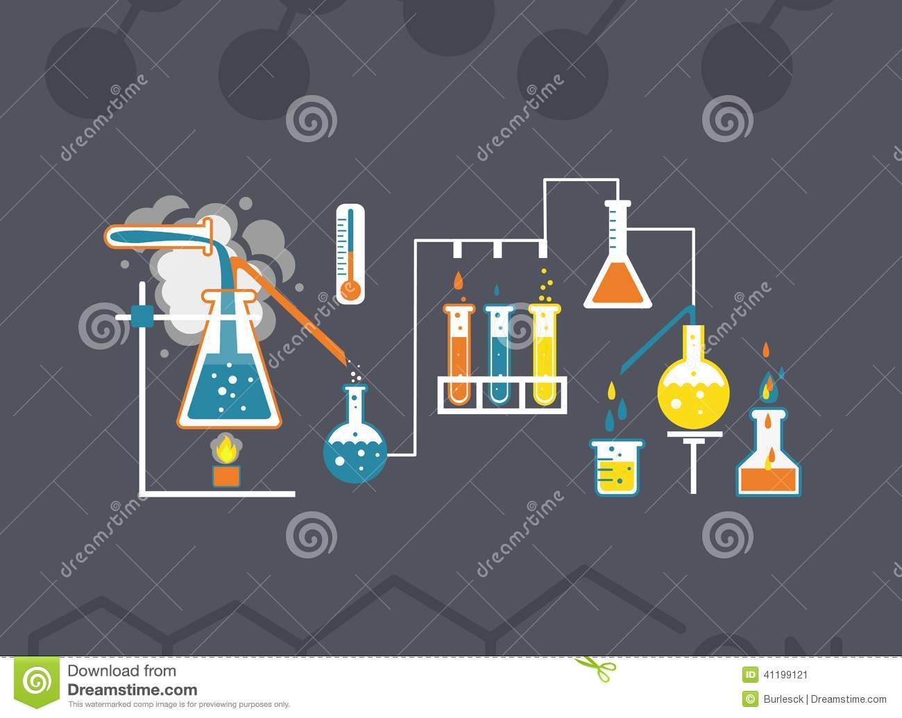 Chemistry Infographics Template Showing Various Tests Being Conducted