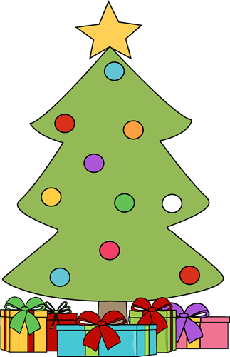 Clip Art   Christmas Tree With Wrapped Christmas Gifts Under The Tree