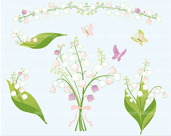 Clip Art Lily Of The Valle Y Clip Artbutterfly Clip Artlilybouquet