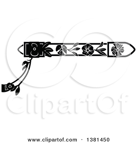 Clipart Of A Vintage Black And White Ornate Wrought Iron Border With    