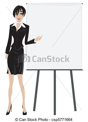 Eps Vector Of Sales Executive Attractive Business Woman With A Board