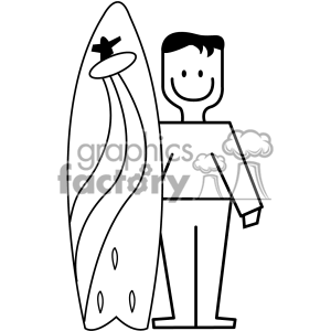 Holding A Decorative Surf Board Clipart Image Picture Art   373068