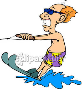 Man Water Skiing   Royalty Free Clipart Picture
