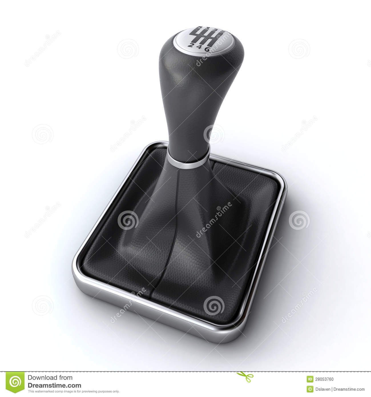 Realistic 3d Render Of A Car Gear Stick On The White Background