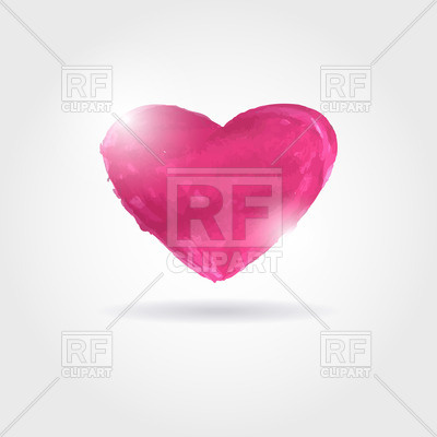 Red Hand Panted Isolated Heart Download Royalty Free Vector Clipart
