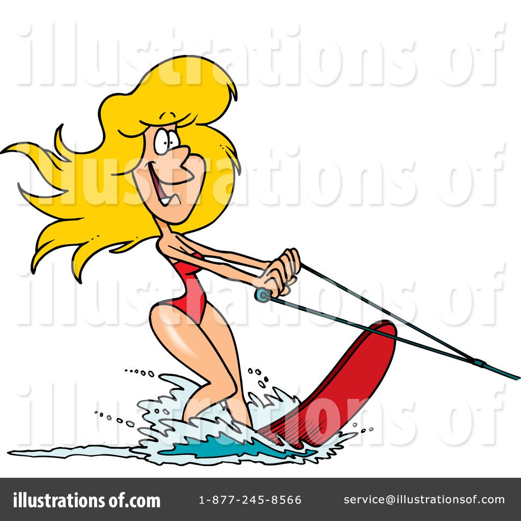Royalty Free  Rf  Water Skiing Clipart Illustration By Ron Leishman