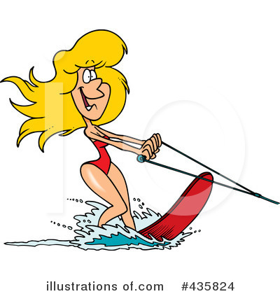 Royalty Free  Rf  Water Skiing Clipart Illustration By Ron Leishman