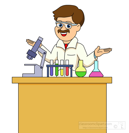 Scientist At Lab Test Tube Chemistry Microscope   Classroom Clipart