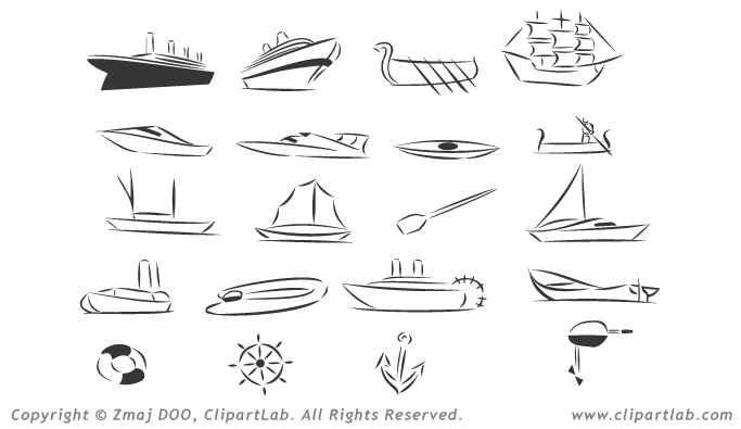 Vector Art Clipart Collection Vol  1  Ships   Preview