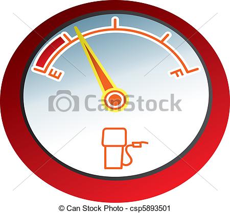 Vector Clip Art Of Fuel Gauge   An Automobile Fuel Gauge With Less