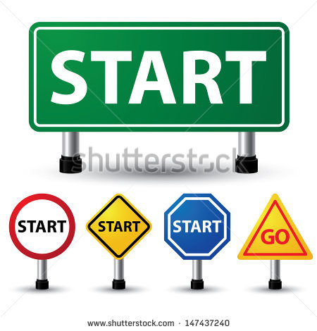 Vector Illustration Of Start Sign On White Background   Stock Vector