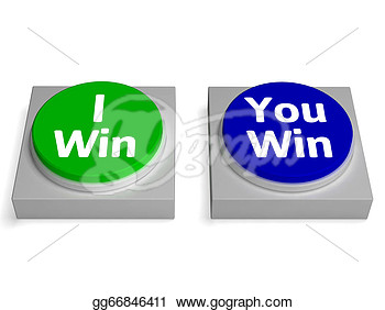 You Win Button Shows Winning Or Losing  Clip Art Gg66846411   Gograph