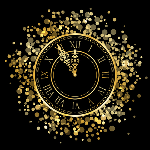 2014 New Year Clock Background Set 02   Vector Background Free