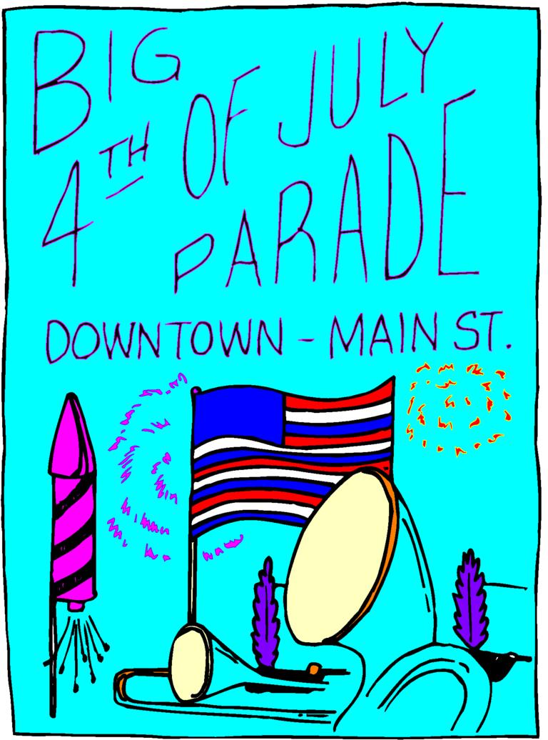 4th Of July Parade Clipart 4th Of July Parade On Mens Short Sleeve T