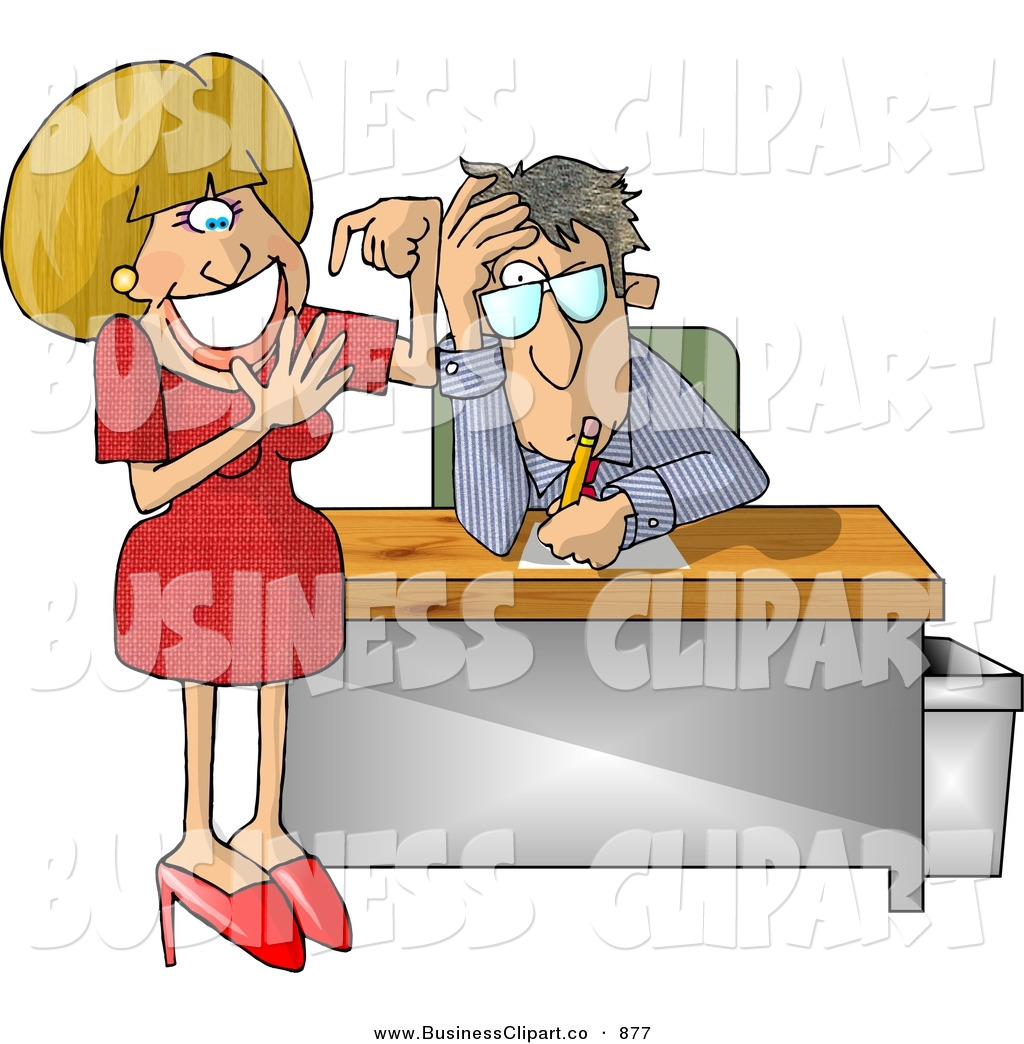 And Annoyed Businessman With A Stupid Secretary Counting Her Fingers