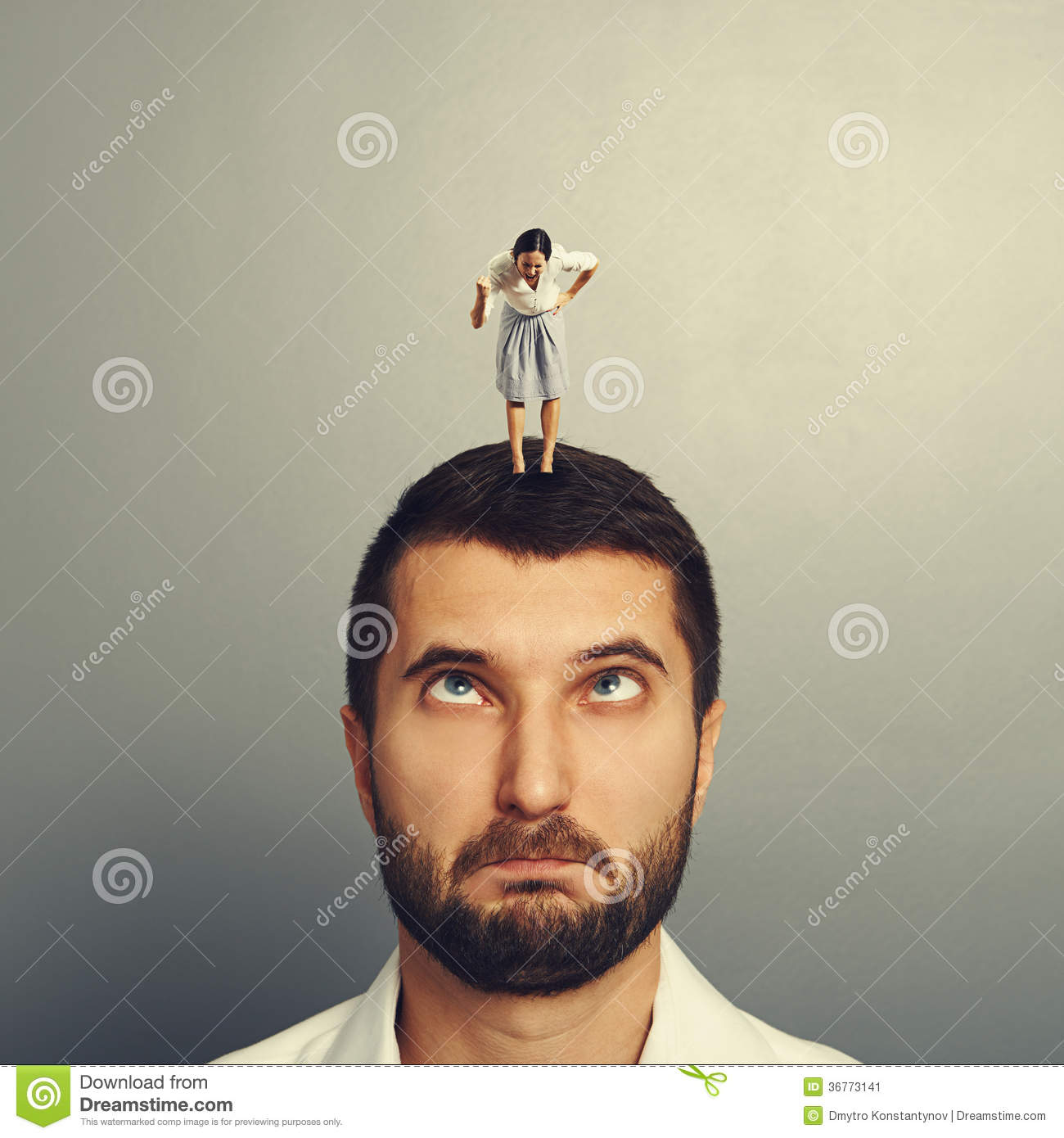 Angry Woman Screaming At Stupid Man Stock Image   Image  36773141